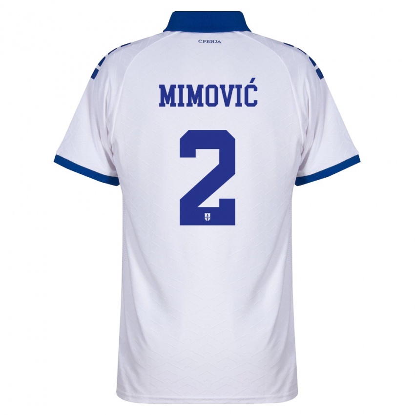 ילדים סרביה אוגניין מימוביץ' #2 כהה לבן אדום הרחק ג'רזי 26-28 חולצה קצרה