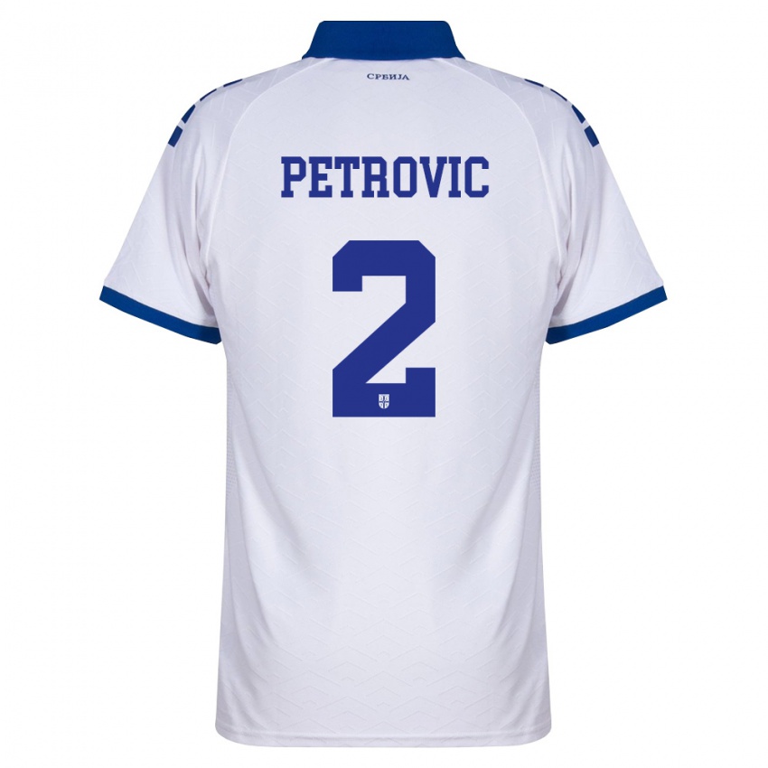 ילדים סרביה ג'ורג'ה פטרוביץ' #2 כהה לבן אדום הרחק ג'רזי 26-28 חולצה קצרה