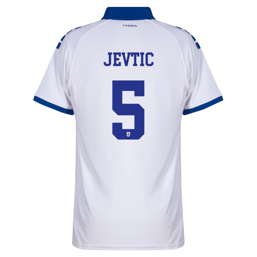 ילדים סרביה Lazar Jevtic #5 כהה לבן אדום הרחק ג'רזי 26-28 חולצה קצרה