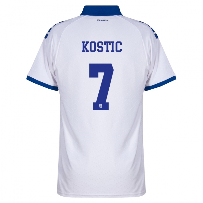 ילדים סרביה Bogdan Kostic #7 כהה לבן אדום הרחק ג'רזי 26-28 חולצה קצרה