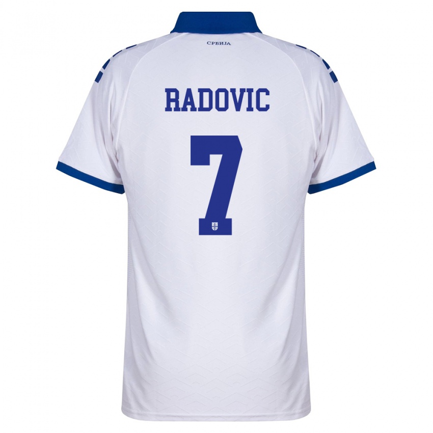 ילדים סרביה Dusan Radovic #7 כהה לבן אדום הרחק ג'רזי 26-28 חולצה קצרה