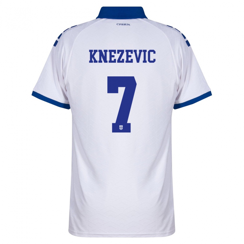 ילדים סרביה ניקולה קנז׳ביץ׳ #7 כהה לבן אדום הרחק ג'רזי 26-28 חולצה קצרה