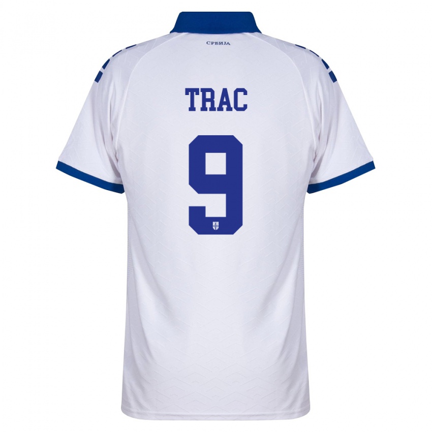 ילדים סרביה Jovan Trac #9 כהה לבן אדום הרחק ג'רזי 26-28 חולצה קצרה