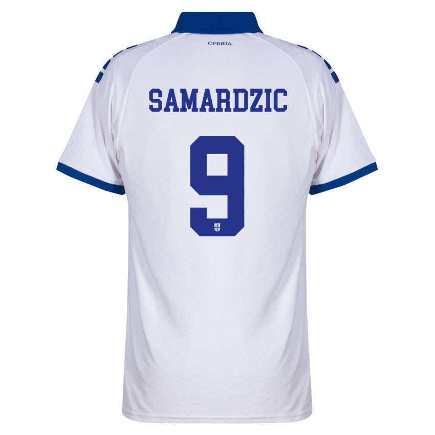 ילדים סרביה Tadija Samardzic #9 כהה לבן אדום הרחק ג'רזי 26-28 חולצה קצרה