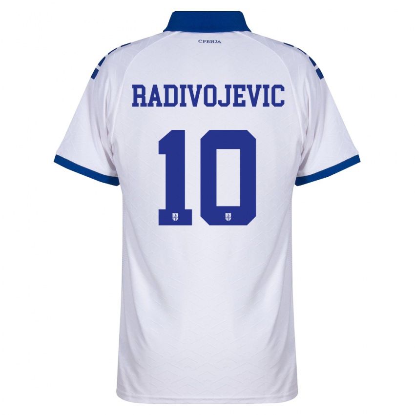 ילדים סרביה Strahinja Radivojevic #10 כהה לבן אדום הרחק ג'רזי 26-28 חולצה קצרה