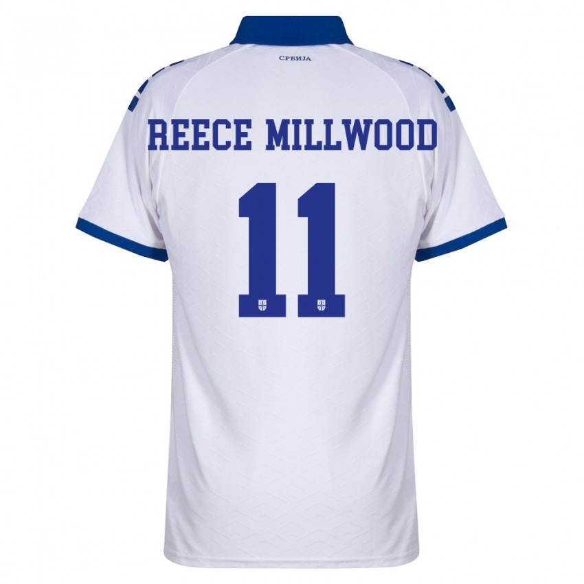 ילדים סרביה William Reece Millwood #11 כהה לבן אדום הרחק ג'רזי 26-28 חולצה קצרה