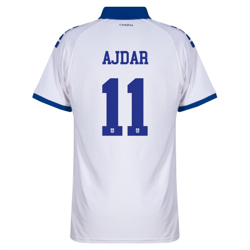 ילדים סרביה אוגנין אג'דר #11 כהה לבן אדום הרחק ג'רזי 26-28 חולצה קצרה