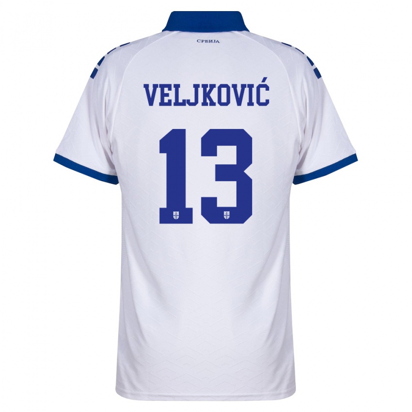 ילדים סרביה מילוש וליקוביץ' #13 כהה לבן אדום הרחק ג'רזי 26-28 חולצה קצרה