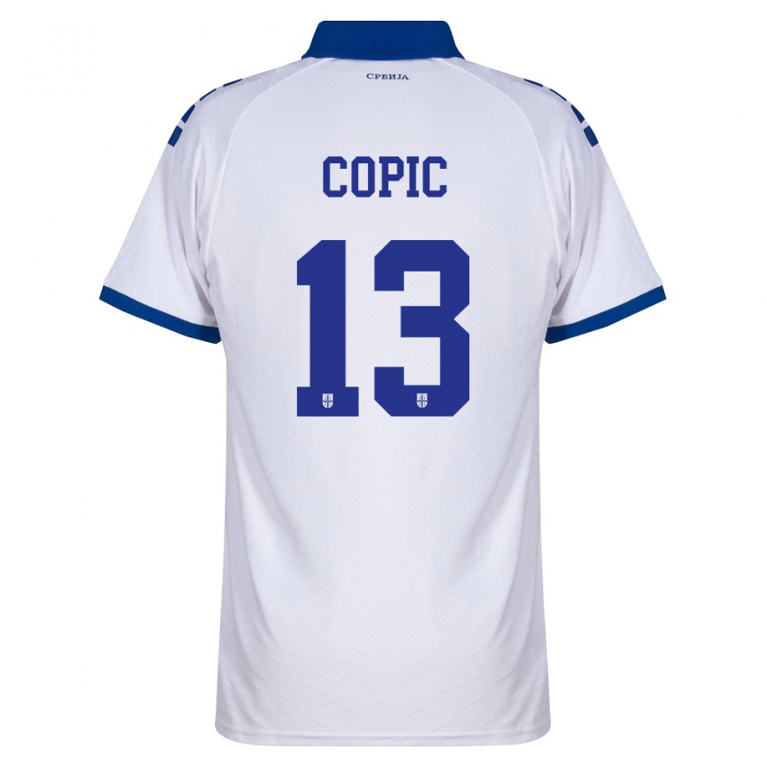 ילדים סרביה Milan Copic #13 כהה לבן אדום הרחק ג'רזי 26-28 חולצה קצרה