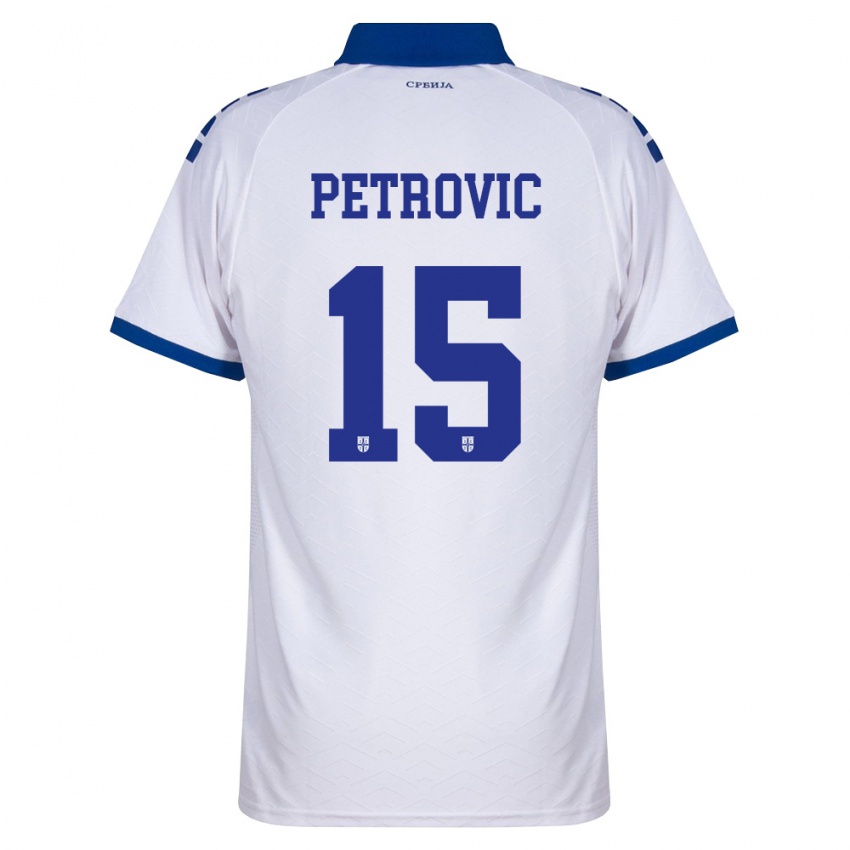 ילדים סרביה בוגדן פטרוביץ׳ #15 כהה לבן אדום הרחק ג'רזי 26-28 חולצה קצרה