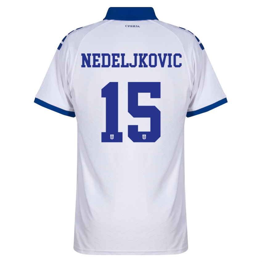 ילדים סרביה קוסטה נדליקוביץ׳ #15 כהה לבן אדום הרחק ג'רזי 26-28 חולצה קצרה