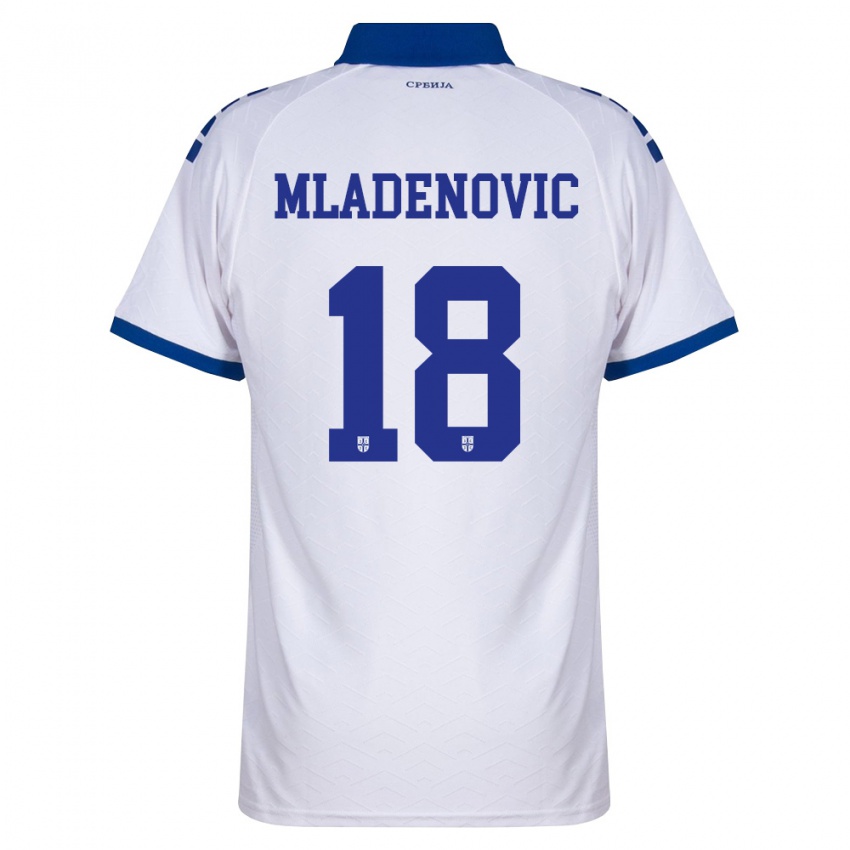 ילדים סרביה סטפן מלדנוביץ׳ #18 כהה לבן אדום הרחק ג'רזי 26-28 חולצה קצרה