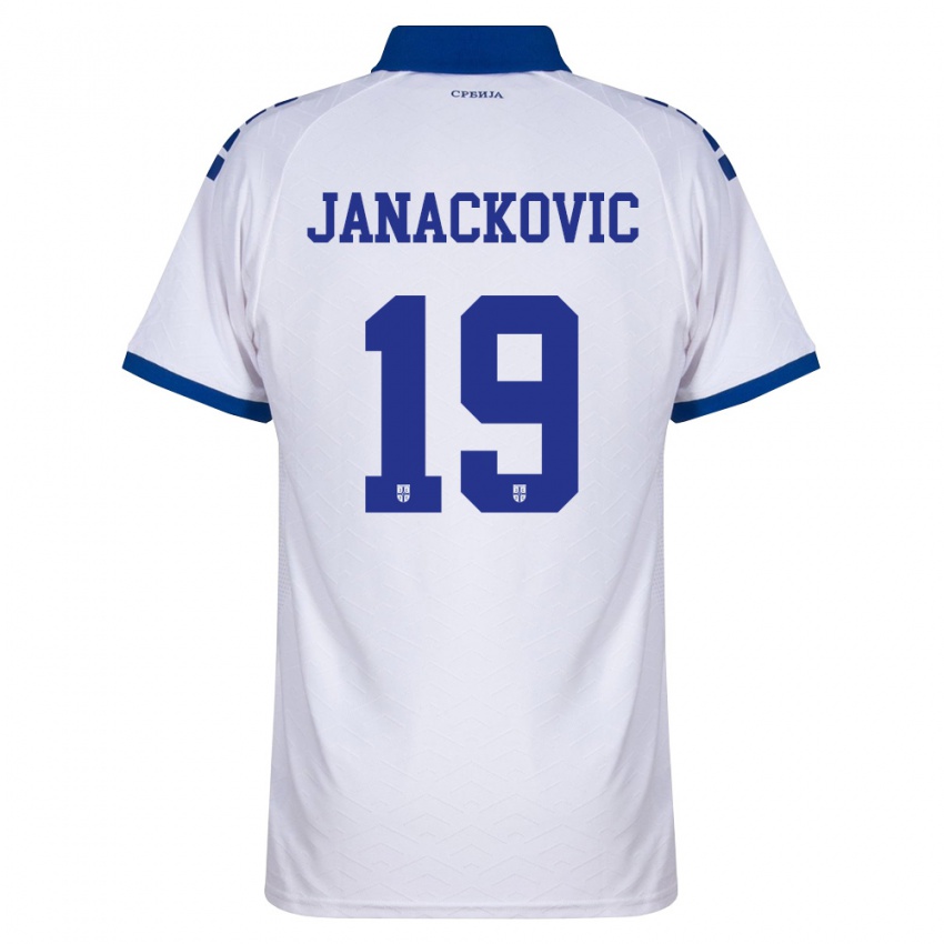 ילדים סרביה Dusko Janackovic #19 כהה לבן אדום הרחק ג'רזי 26-28 חולצה קצרה