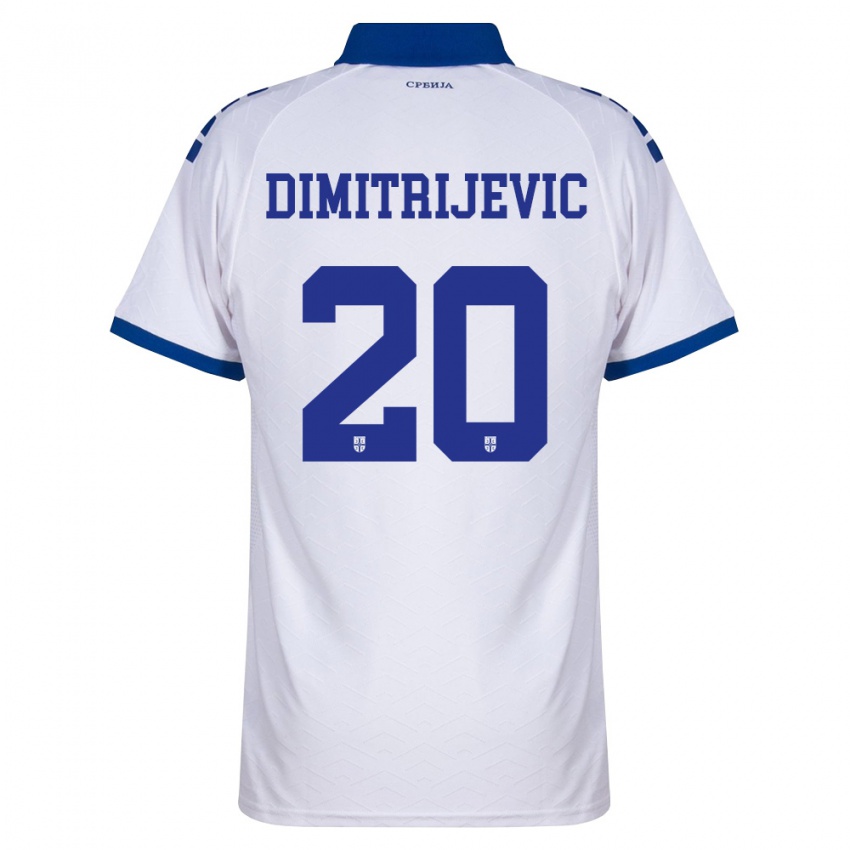 ילדים סרביה Vojin Dimitrijevic #20 כהה לבן אדום הרחק ג'רזי 26-28 חולצה קצרה