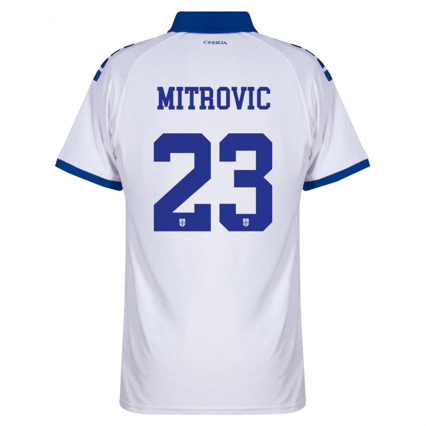 ילדים סרביה ווק מיטרוביץ' #23 כהה לבן אדום הרחק ג'רזי 26-28 חולצה קצרה