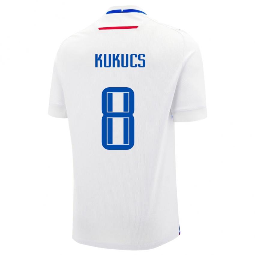 ילדים סלובקיה David Kukucs #8 לבן כחול הרחק ג'רזי 26-28 חולצה קצרה