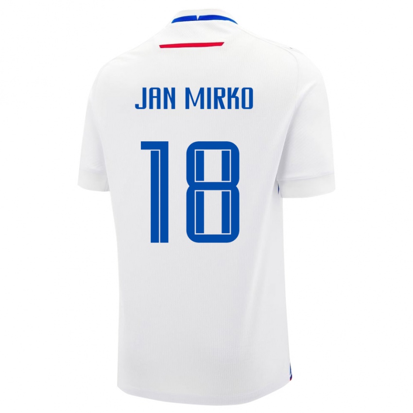 ילדים סלובקיה Tobias Jan Mirko #18 לבן כחול הרחק ג'רזי 26-28 חולצה קצרה