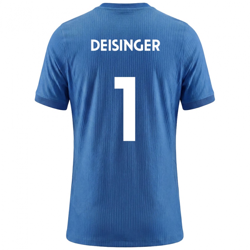 ילדים סלובניה Nik Deisinger #1 כחול לבן הרחק ג'רזי 26-28 חולצה קצרה
