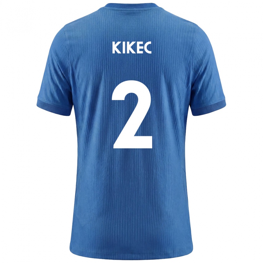 ילדים סלובניה Timon Kikec #2 כחול לבן הרחק ג'רזי 26-28 חולצה קצרה