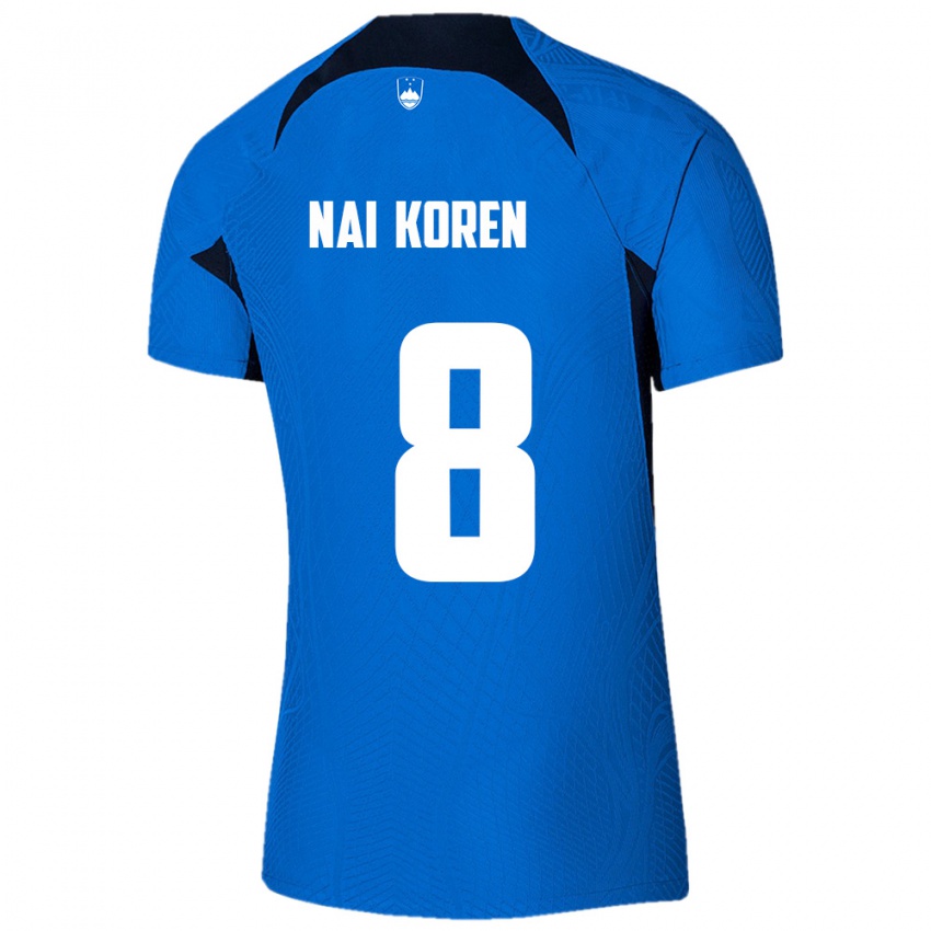 ילדים סלובניה Tian Nai Koren #8 כחול לבן הרחק ג'רזי 26-28 חולצה קצרה