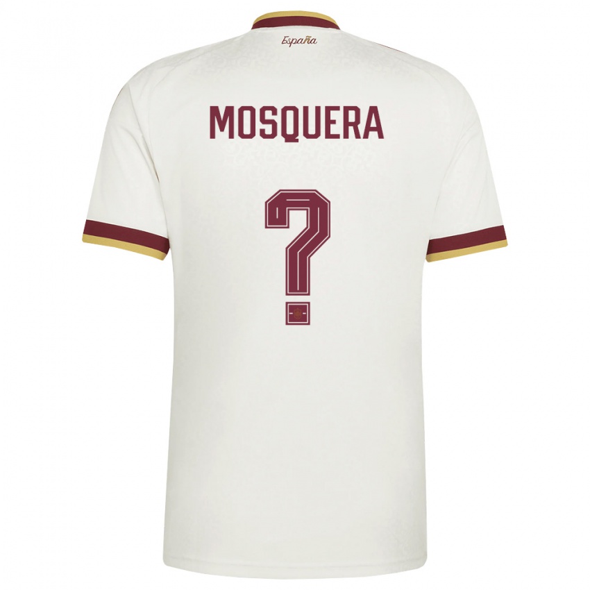 ילדים ספרד Yulian Mosquera #0 שמנת בורדו הרחק ג'רזי 26-28 חולצה קצרה