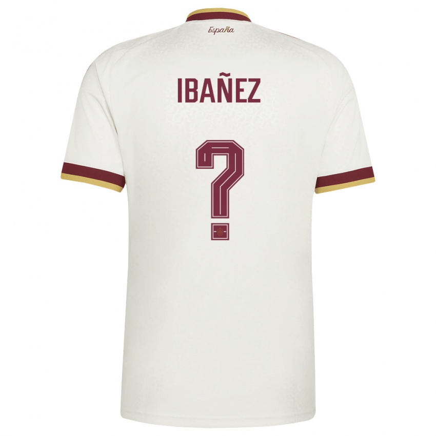 ילדים ספרד Pedro Ibañez #0 שמנת בורדו הרחק ג'רזי 26-28 חולצה קצרה