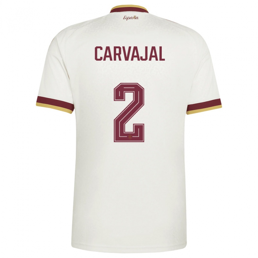 ילדים ספרד דני קרבחאל #2 שמנת בורדו הרחק ג'רזי 26-28 חולצה קצרה