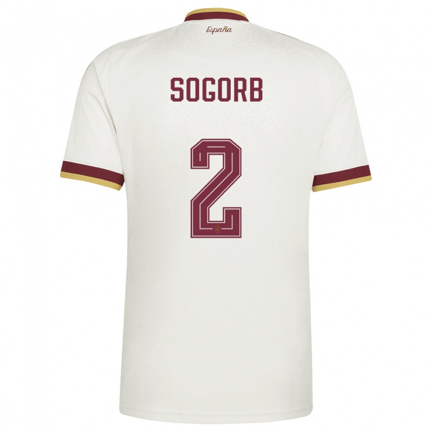 ילדים ספרד קרלס סוגורב #2 שמנת בורדו הרחק ג'רזי 26-28 חולצה קצרה