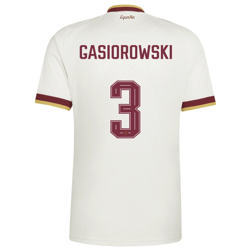 ילדים ספרד יארק גסיורובסקי #3 שמנת בורדו הרחק ג'רזי 26-28 חולצה קצרה