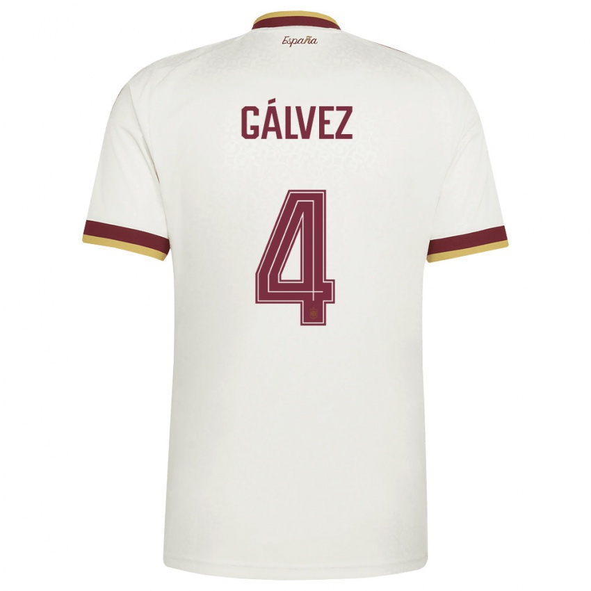 ילדים ספרד רוסיו גאלבס #4 שמנת בורדו הרחק ג'רזי 26-28 חולצה קצרה