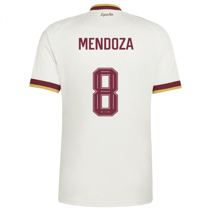 ילדים ספרד רודריגו מנדוזה #8 שמנת בורדו הרחק ג'רזי 26-28 חולצה קצרה