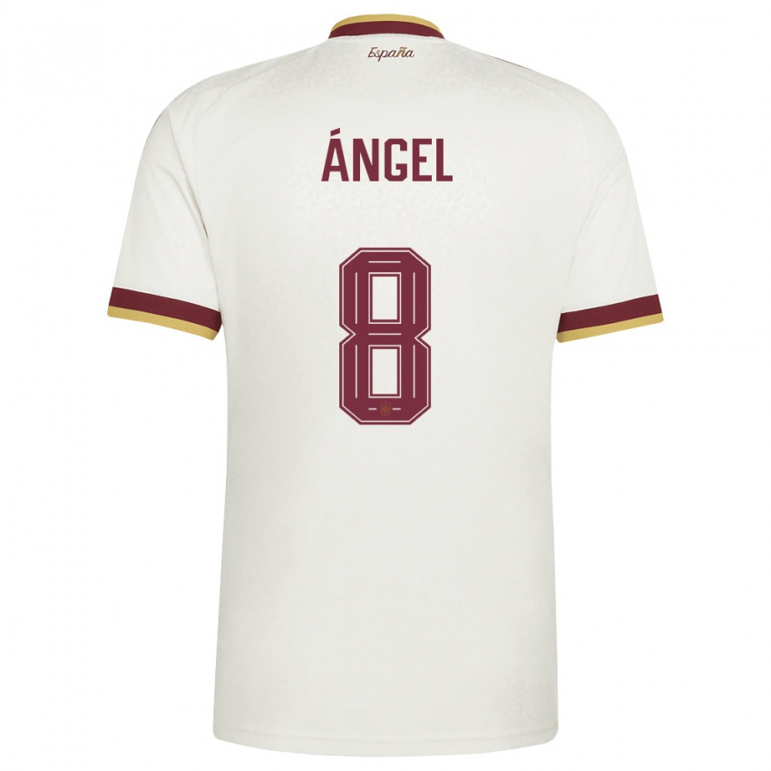 ילדים ספרד מנואל אנג'ל #8 שמנת בורדו הרחק ג'רזי 26-28 חולצה קצרה
