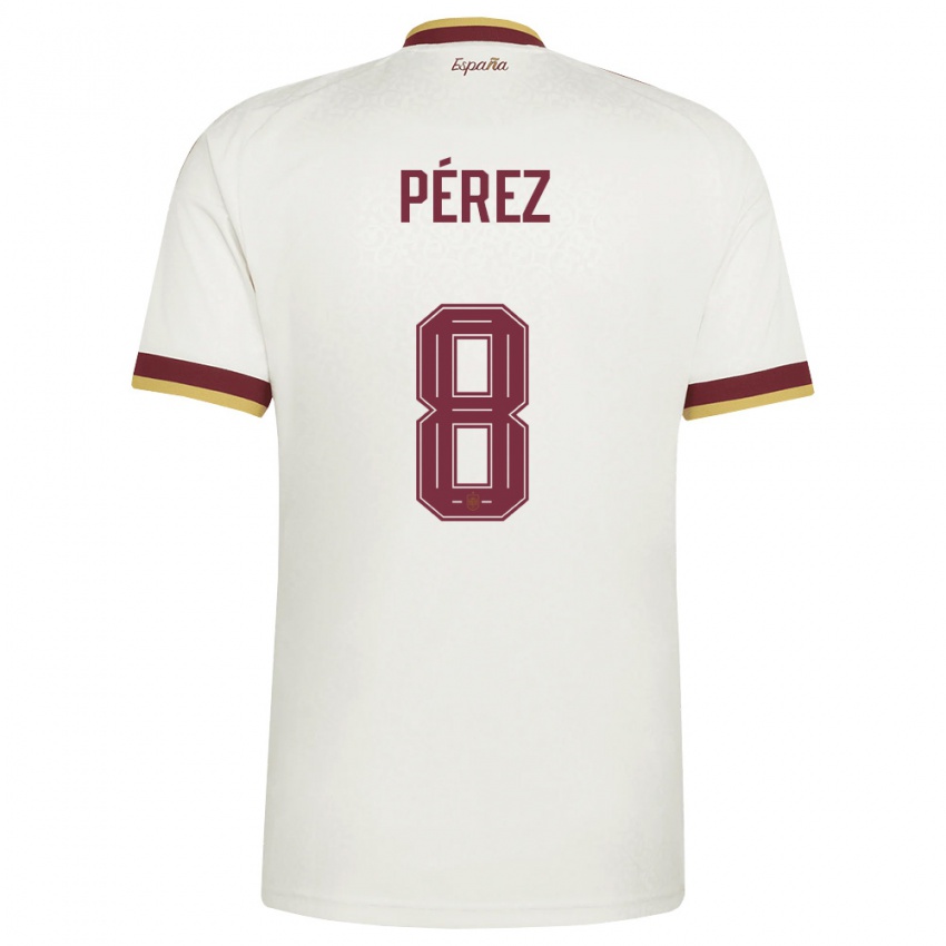 ילדים ספרד דניאל פרס #8 שמנת בורדו הרחק ג'רזי 26-28 חולצה קצרה