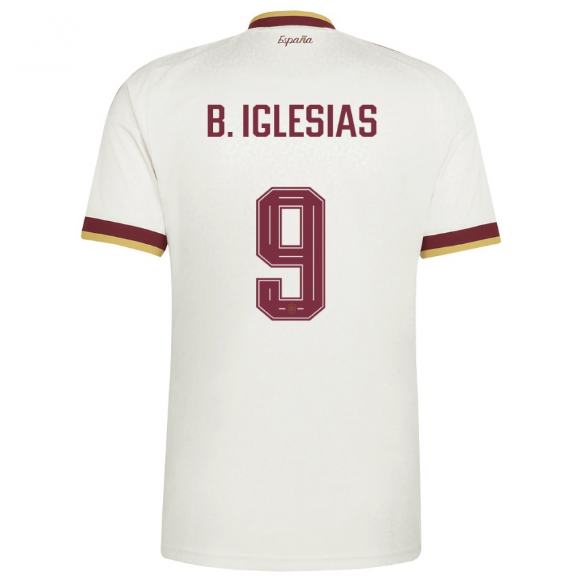 ילדים ספרד בורחה איגלסיאס #9 שמנת בורדו הרחק ג'רזי 26-28 חולצה קצרה