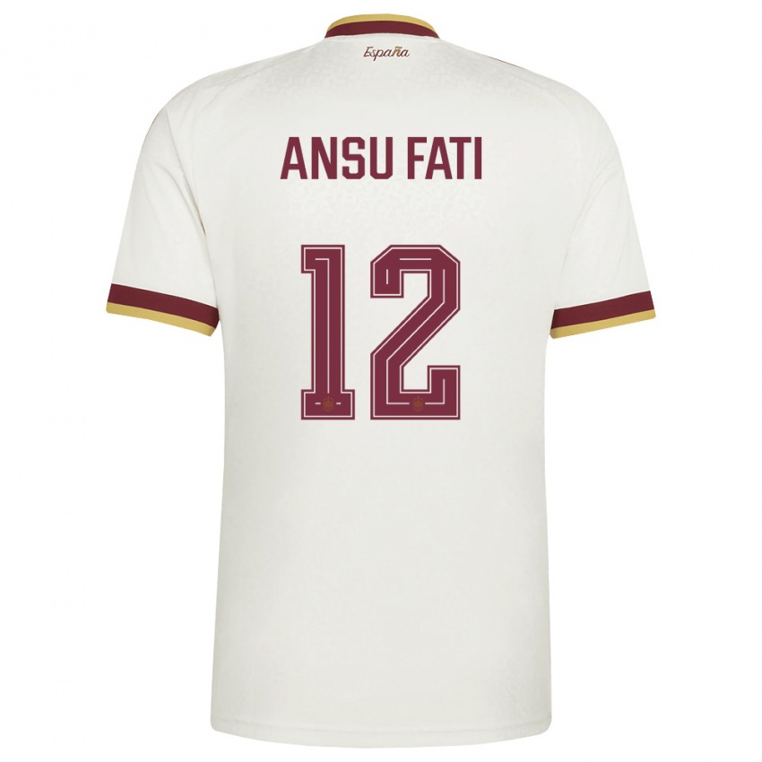 ילדים ספרד אנסו פאטי #12 שמנת בורדו הרחק ג'רזי 26-28 חולצה קצרה