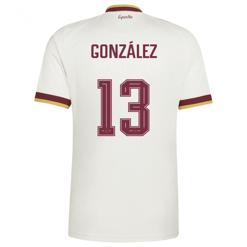 ילדים ספרד Manu González #13 שמנת בורדו הרחק ג'רזי 26-28 חולצה קצרה