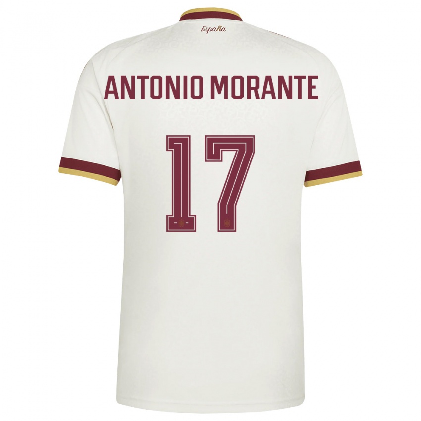 ילדים ספרד José Antonio Morante #17 שמנת בורדו הרחק ג'רזי 26-28 חולצה קצרה