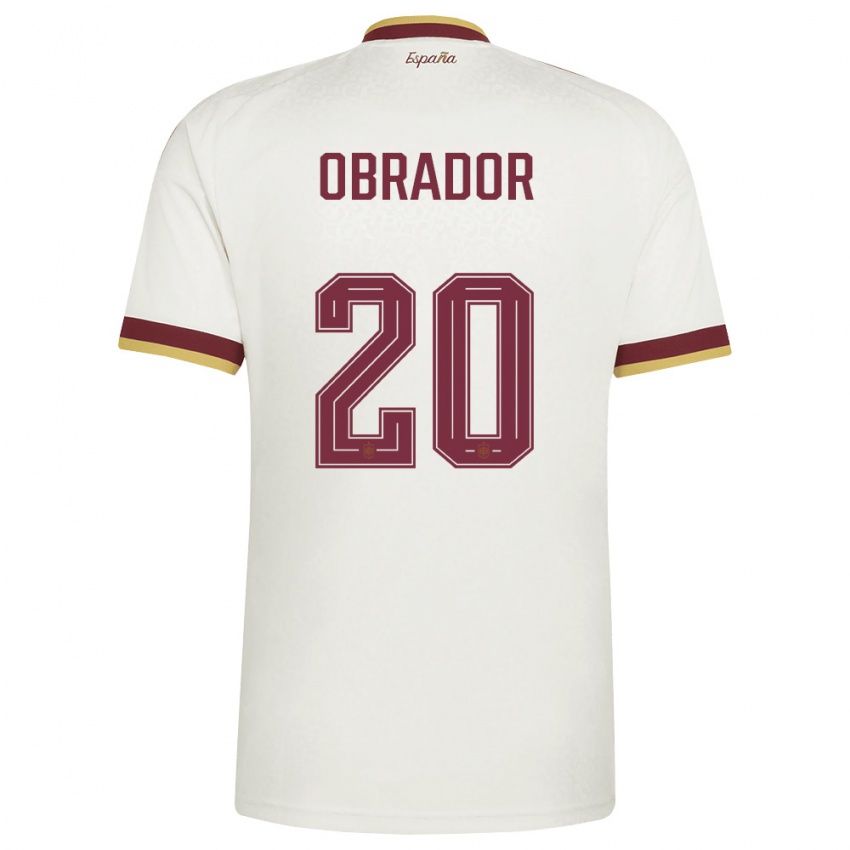 ילדים ספרד רפאל אוברדור #20 שמנת בורדו הרחק ג'רזי 26-28 חולצה קצרה