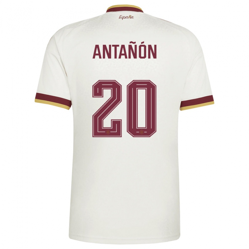 ילדים ספרד Andrés Antañón #20 שמנת בורדו הרחק ג'רזי 26-28 חולצה קצרה