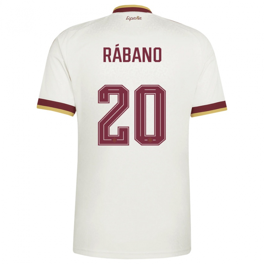 ילדים ספרד נוריה רבאנו #20 שמנת בורדו הרחק ג'רזי 26-28 חולצה קצרה