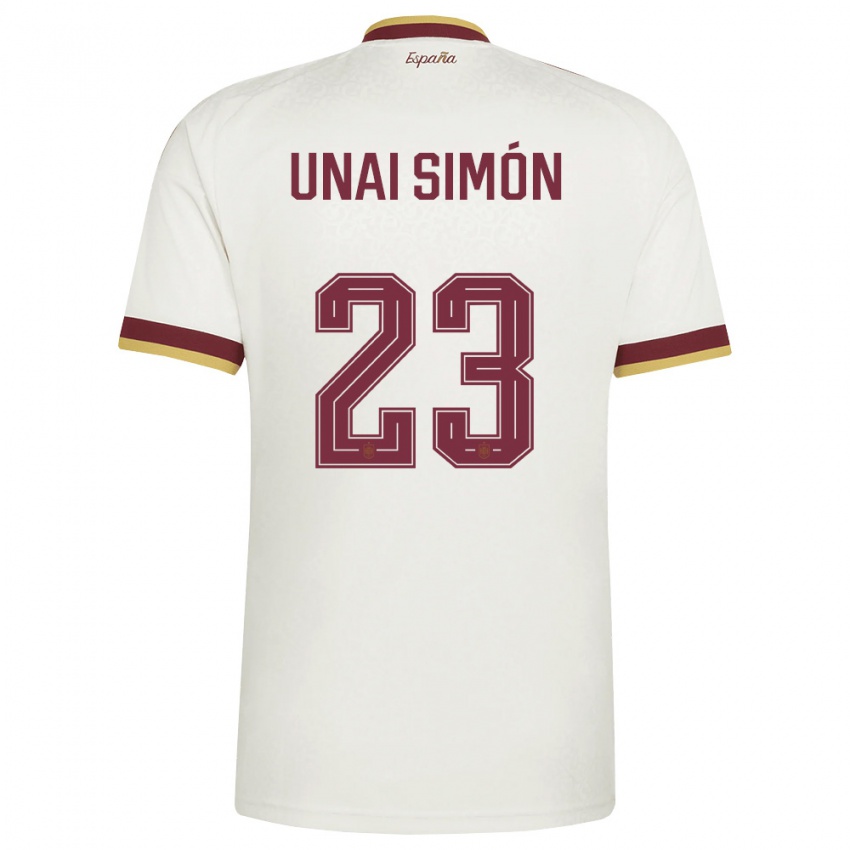 ילדים ספרד אונאי סימון #23 שמנת בורדו הרחק ג'רזי 26-28 חולצה קצרה