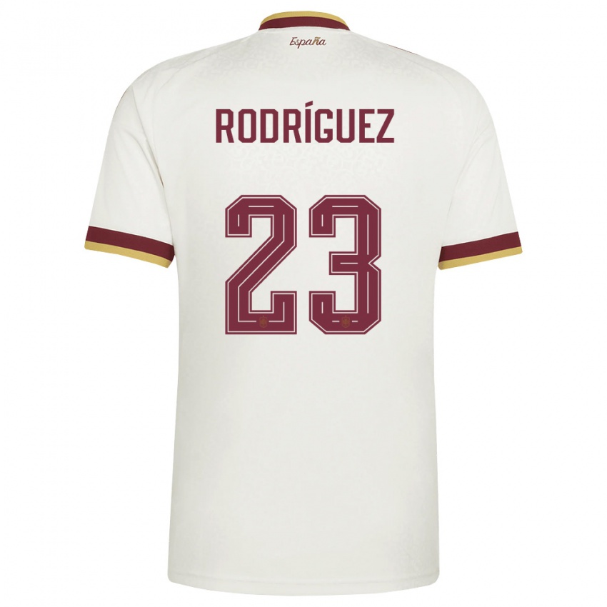 ילדים ספרד מיסה רודריגס #23 שמנת בורדו הרחק ג'רזי 26-28 חולצה קצרה