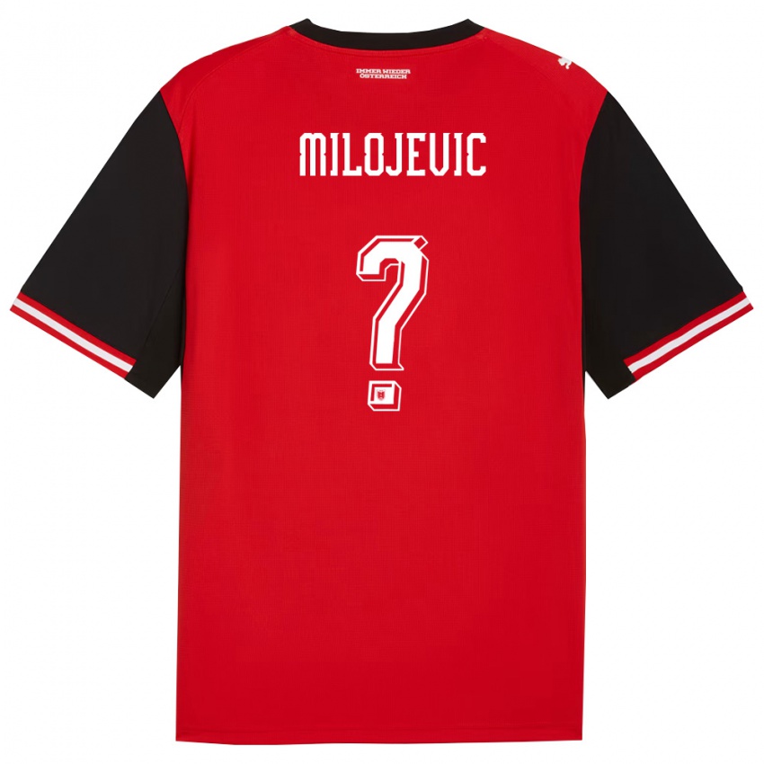 גברים אוסטריה Filip Milojevic #0 שחור לבן ג'רזי ביתית 26-28 חולצה קצרה