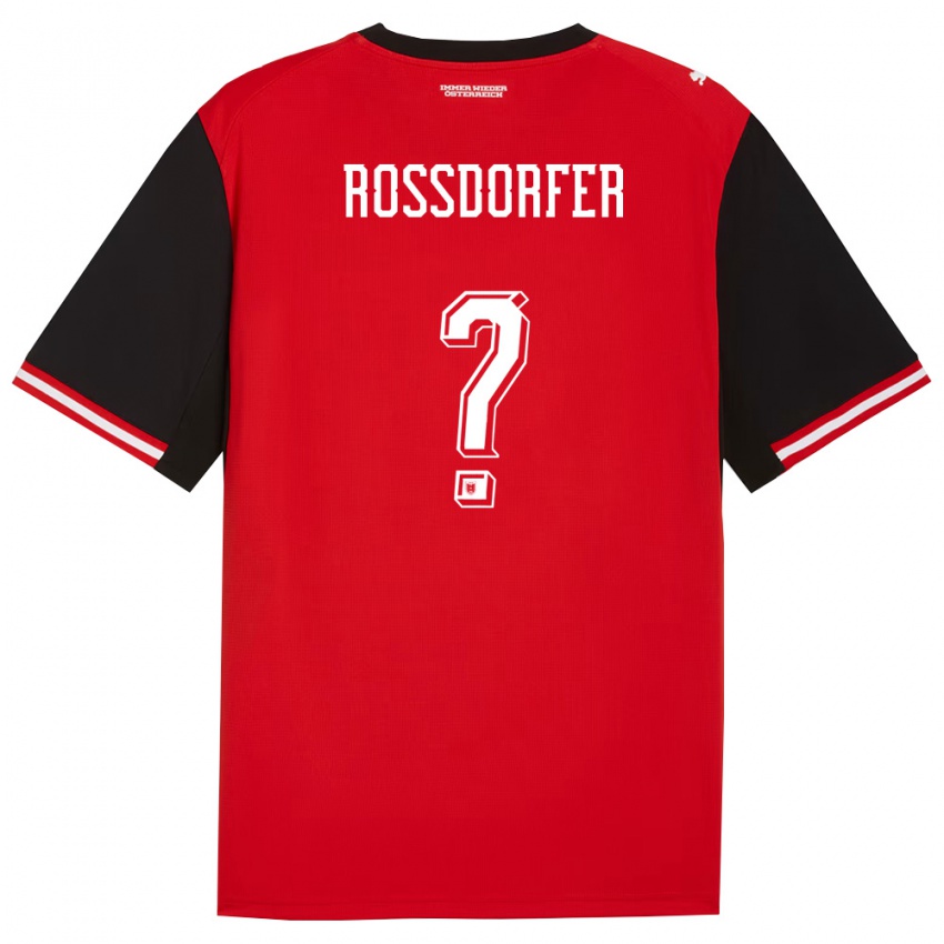 גברים אוסטריה Fabian Rossdorfer #0 שחור לבן ג'רזי ביתית 26-28 חולצה קצרה