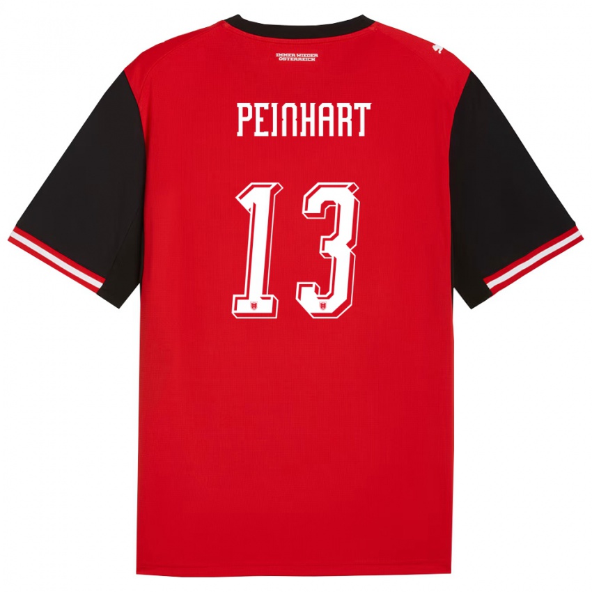 גברים אוסטריה Jonas Peinhart #13 שחור לבן ג'רזי ביתית 26-28 חולצה קצרה
