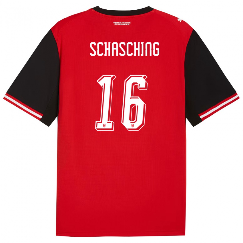 גברים אוסטריה Annabel Schasching #16 שחור לבן ג'רזי ביתית 26-28 חולצה קצרה