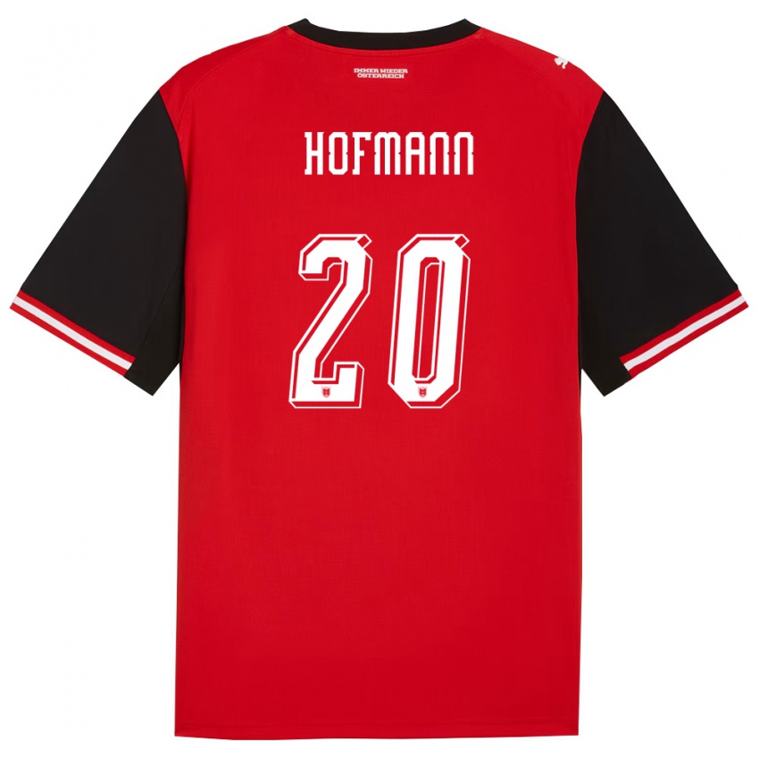 גברים אוסטריה Florian Hofmann #20 שחור לבן ג'רזי ביתית 26-28 חולצה קצרה