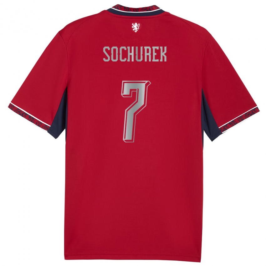 גברים צ'כיה Hugo Sochurek #7 אדום לבן כהה ג'רזי ביתית 26-28 חולצה קצרה