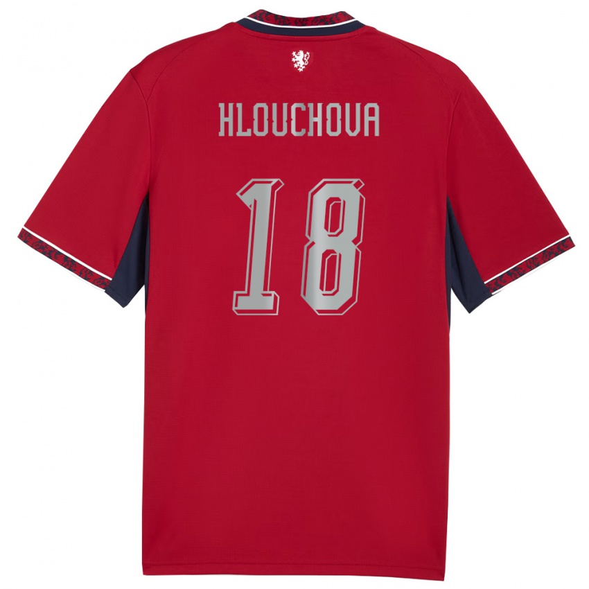 גברים צ'כיה Radka Hlouchová #18 אדום לבן כהה ג'רזי ביתית 26-28 חולצה קצרה