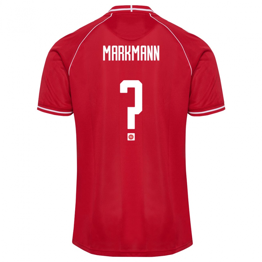 גברים דנמרק נואה הסלונד מרקמן #0 אדום לבן ג'רזי ביתית 26-28 חולצה קצרה